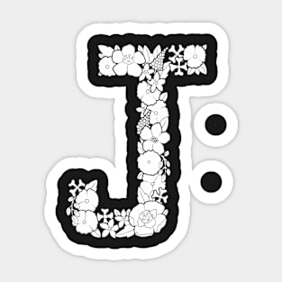 Floral Letter J Sticker